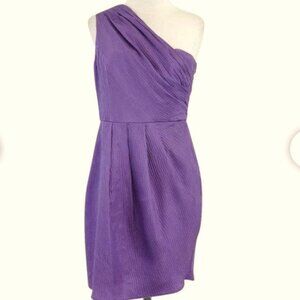 Shoshanna Lavender One Shoulder Silk Dress